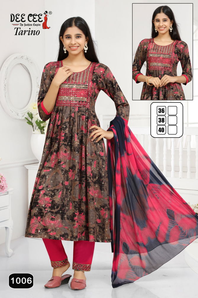 Tavino By Deecee Rayon Printed Embroidery Kurti With Bottom Dupatta Wholesale Shop In Surat